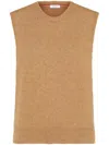 Ferragamo Sleeveless Knit Vest In Brown