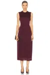 Ferragamo Lurex Long Dress In Oxblood Lurex