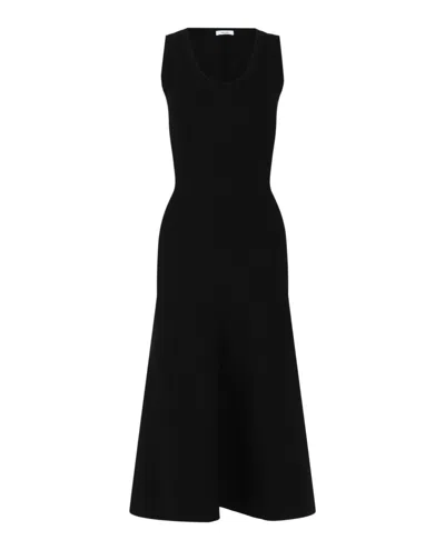 Ferragamo Sleeveless Midi Dress In Black