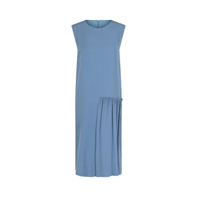 Pre-owned Ferragamo Sleeveless Midi Dress 'light Blue' | Women's Size 42