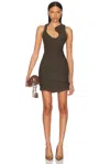 Ferragamo Sleeveless Mini Dress In Brown