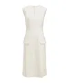 Ferragamo Pleated Sleeveless Mini Dress In White
