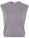 Ferragamo Fine-knitted Top In Grey