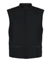 Ferragamo Black Sleeveless Vest With Stand Collar And Front Zip Closure In Black