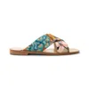 Ferragamo Giacky Print Flat Sandals In Blue