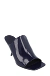 Ferragamo Woman Sandals Midnight Blue Size 8 Leather In Black