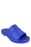 Ferragamo Giuneva Logo Embossed Slides In Blue