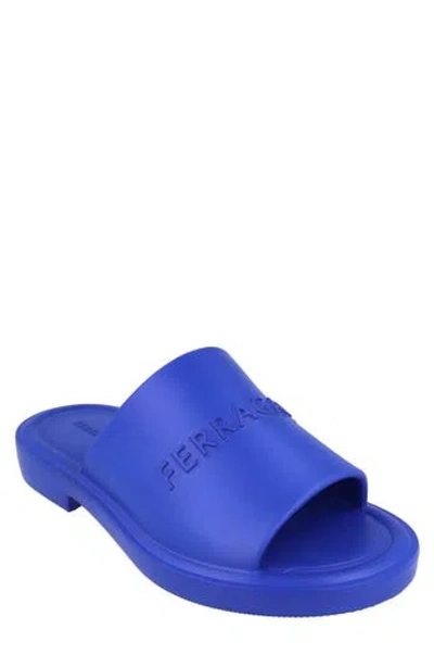 Ferragamo Slide Sandal In Blue