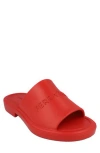 Ferragamo Giuneva Logo Embossed Slides In Red