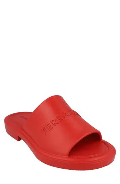 Ferragamo Slide Sandal In Red