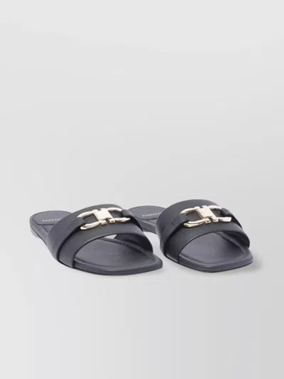 FERRAGAMO SLIDE SANDALS GANCINI ORNAMENT