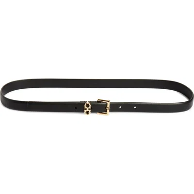 Ferragamo Slim Double Gancio Leather Belt