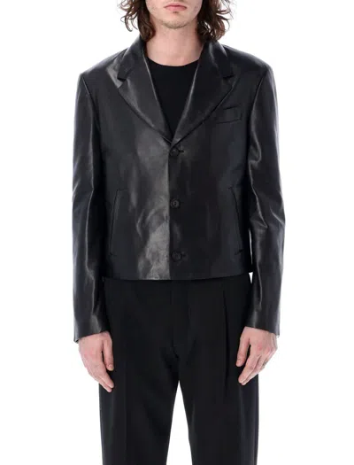 Ferragamo Black Notched Blazer In Multicolor