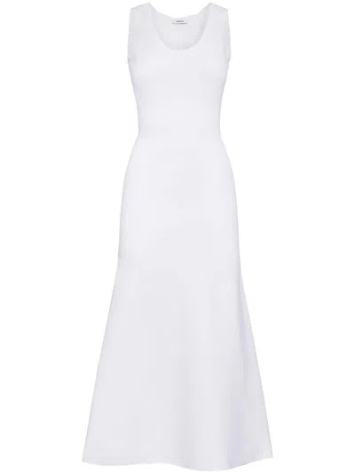Ferragamo Slim Fit Sleeveless Dress In White