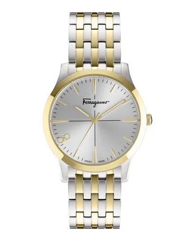 Ferragamo Slim Formal Watch In Metallic