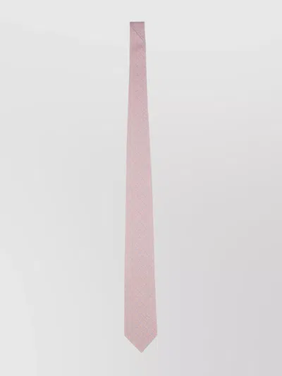 Ferragamo Slim Patterned Fabric Neckwear In Purple