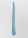 Ferragamo Slim Textured Pattern Silk Tie In Blue
