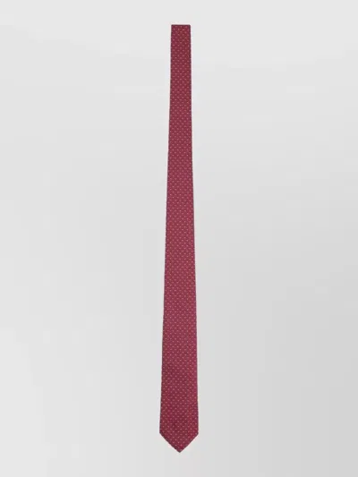 Ferragamo Slim Tie Standard Length Polka Dot Pattern In Pink