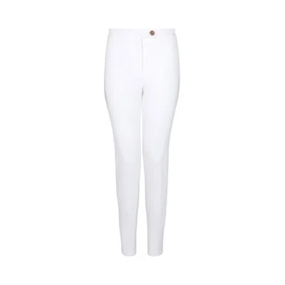 Pre-owned Ferragamo Slim-fit Trousers 'white' | Women's Size 46