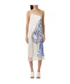 Ferragamo Midi Dress With Sleeveless Spaghetti Straps In White
