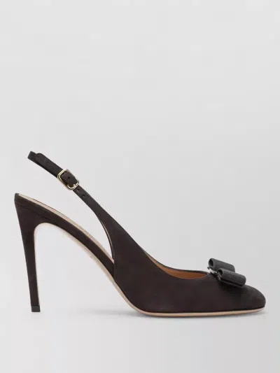 Ferragamo Slingback Pumps Suede Bow Detail Design