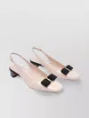 Ferragamo Slingback Pumps With Block Heel And Bow
