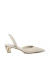 Ferragamo Slingback With Cage Heel In Beige