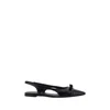 Ferragamo Woman Slingback Ballet Flat With Mini Bow In Black