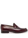Ferragamo Slip-on Leather Loafers In Red