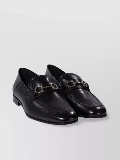 FERRAGAMO SLIP-ON SHOES METAL DETAIL