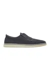 Ferragamo Navy Blue Laceless Sneakers In Blue