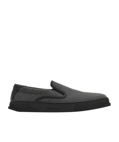 Ferragamo Slip On Sneaker In Black