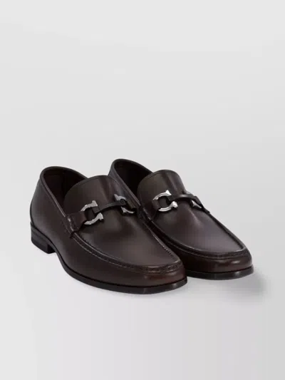 Ferragamo Slip-ons With Leather Sole And Metal Hardware