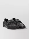 Ferragamo Slip-ons With Round Toe And Metal Hardware
