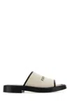 Ferragamo Sole Canvas Slides In Naturalenero