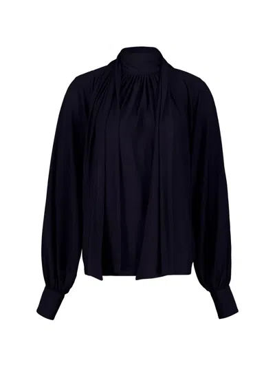 Ferragamo Slit-detail Gathered Blouse In Multi