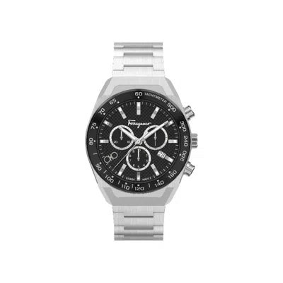 Pre-owned Ferragamo Slx Chronograph Watch 'stainless Steel' | Silver | Men's Size Onesize