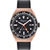 Ferragamo Slx Gmt Leather Strap Watch, 43mm In Rose Gold