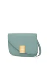 Ferragamo Small Asymmetric Leather Shoulder Bag In Blue