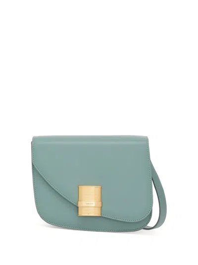 Ferragamo Small Asymmetric Leather Shoulder Bag In Blue