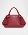 Ferragamo The Scarf Leather Top-handle Bag In Borgogna