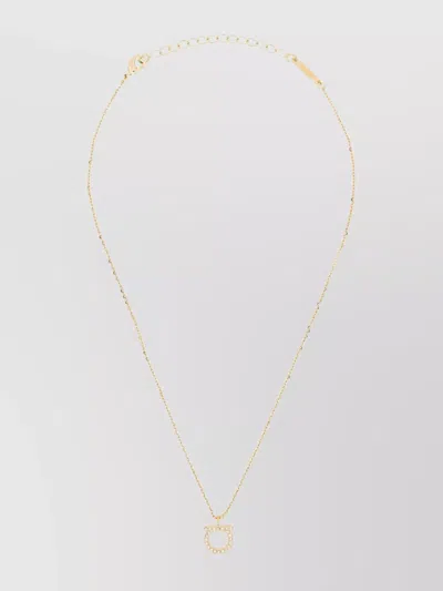 Ferragamo Small Crystal Chain Necklace In Gold