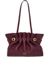 Ferragamo Small Double-gancini Gathered Shoulder Bag In Burgundy