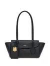 Ferragamo East-west S Black Handbag With Logo Detail In Hammered Leather Woman In Black