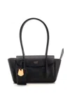 Ferragamo East-west S Black Handbag With Logo Detail In Hammered Leather Woman In Nero