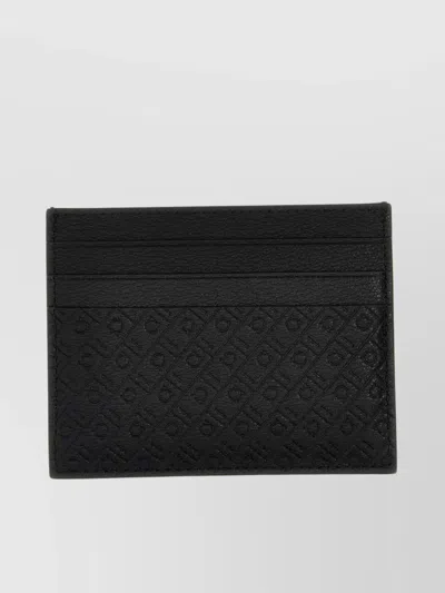 Ferragamo Small Embossed Card Holder In Black