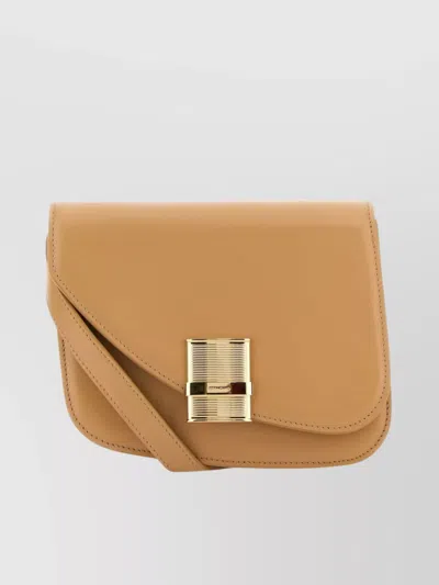 Ferragamo Small Fiamma Crossbody Bag In Lightcamellightcamel