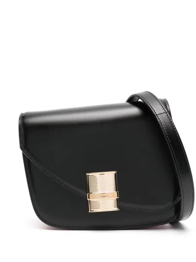 Ferragamo Small Fiamma Crossbody Bag In Black