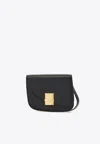 Ferragamo Small Asymmetric Leather Crossbody Bag In Black