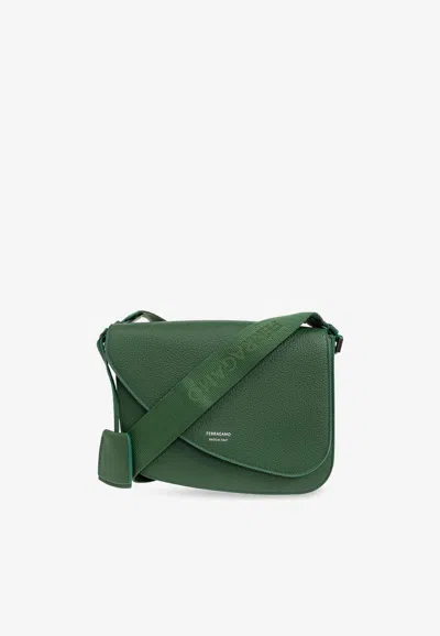 Ferragamo Small Fiamma Leather Messenger Bag